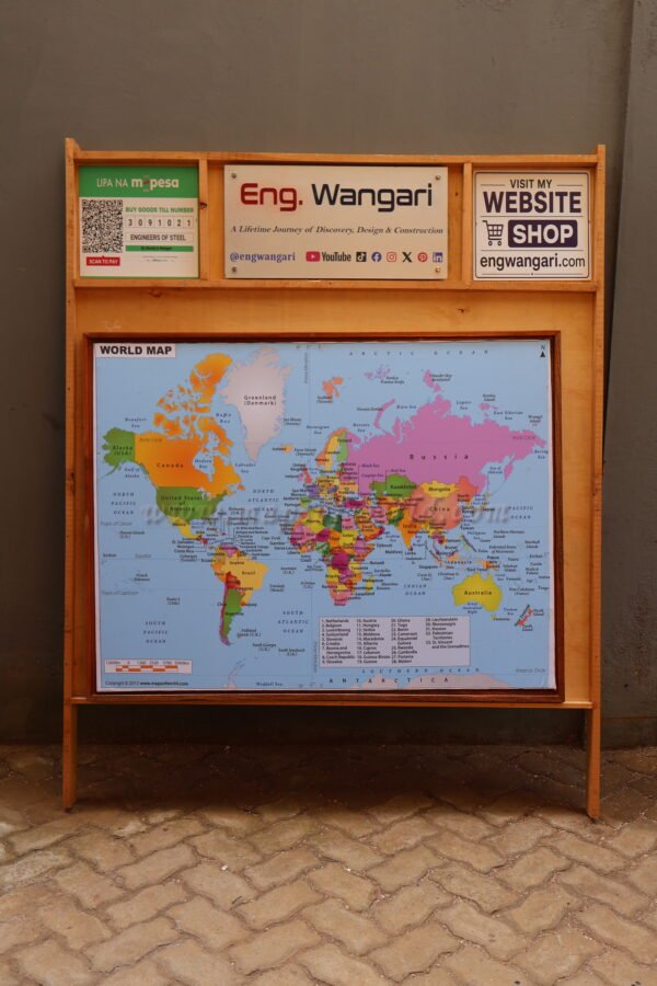 IMG_2533 Local Mahogany-Framed World Map