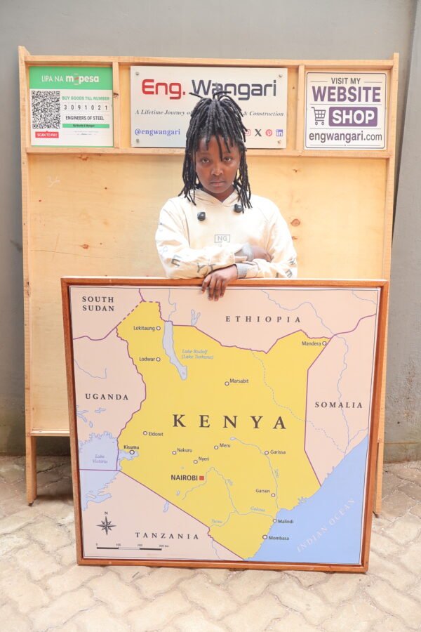 IMG_2545 Local Mahogany-Framed Kenya Map