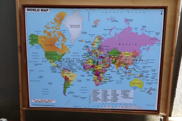 IMG_2599 Local Mahogany-Framed World Map